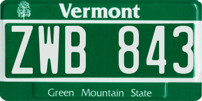 VT license plate ZWB843