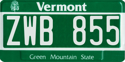 VT license plate ZWB855