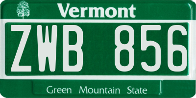 VT license plate ZWB856