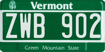 VT license plate ZWB902