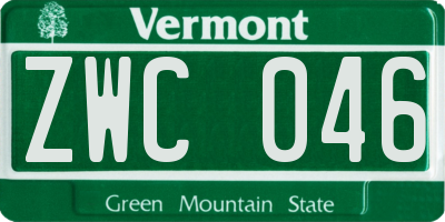 VT license plate ZWC046