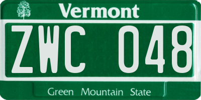 VT license plate ZWC048