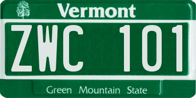 VT license plate ZWC101