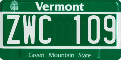 VT license plate ZWC109