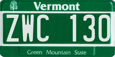 VT license plate ZWC130