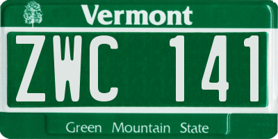 VT license plate ZWC141