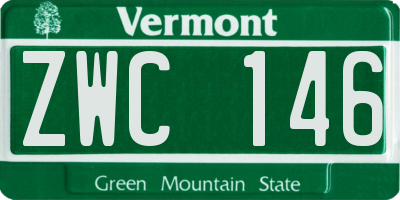 VT license plate ZWC146
