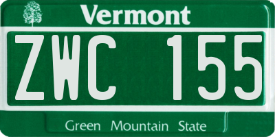 VT license plate ZWC155