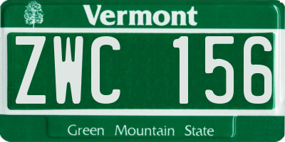 VT license plate ZWC156