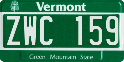VT license plate ZWC159