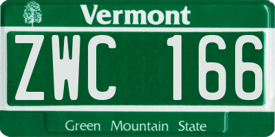 VT license plate ZWC166