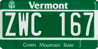 VT license plate ZWC167
