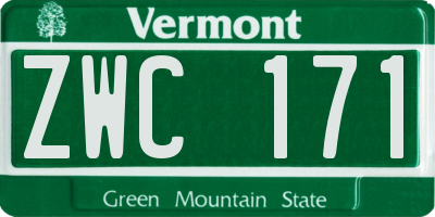 VT license plate ZWC171