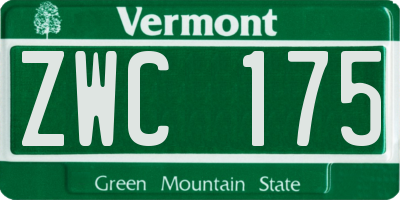 VT license plate ZWC175