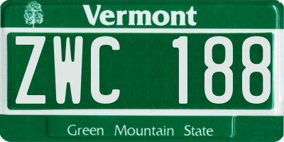 VT license plate ZWC188