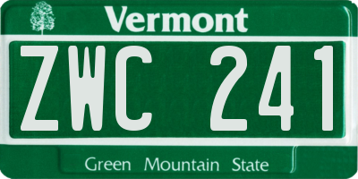 VT license plate ZWC241