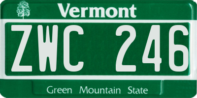 VT license plate ZWC246
