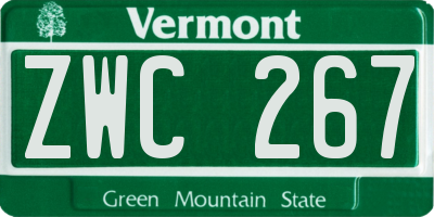 VT license plate ZWC267