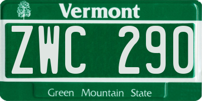 VT license plate ZWC290