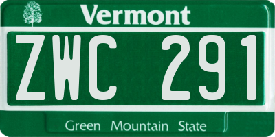 VT license plate ZWC291