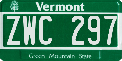 VT license plate ZWC297