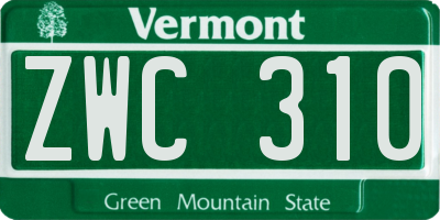 VT license plate ZWC310