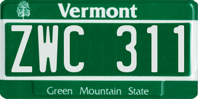 VT license plate ZWC311