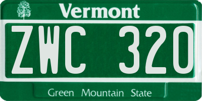 VT license plate ZWC320