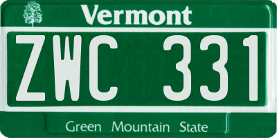 VT license plate ZWC331