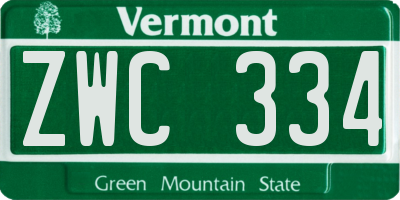 VT license plate ZWC334