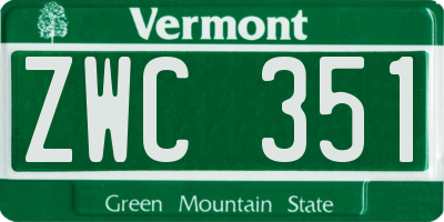 VT license plate ZWC351