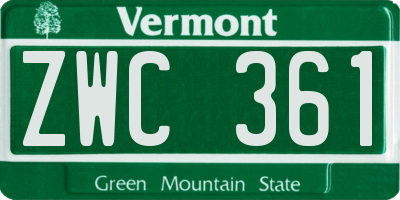 VT license plate ZWC361