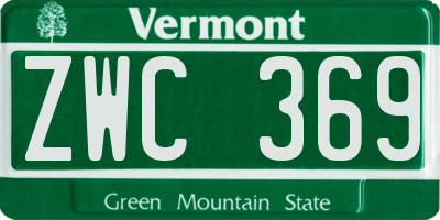 VT license plate ZWC369