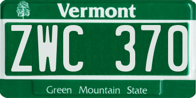 VT license plate ZWC370