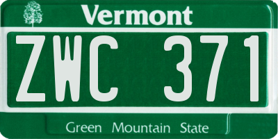 VT license plate ZWC371