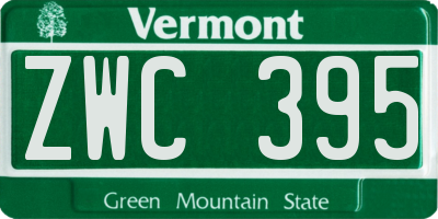 VT license plate ZWC395