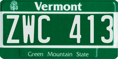 VT license plate ZWC413