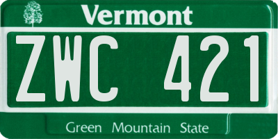VT license plate ZWC421