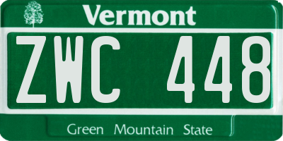 VT license plate ZWC448