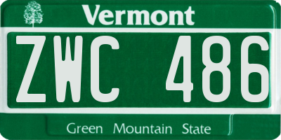 VT license plate ZWC486