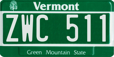 VT license plate ZWC511