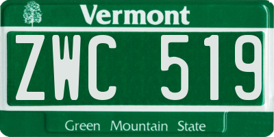 VT license plate ZWC519