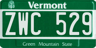 VT license plate ZWC529