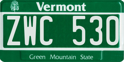 VT license plate ZWC530
