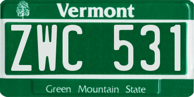 VT license plate ZWC531