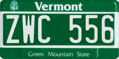 VT license plate ZWC556