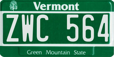 VT license plate ZWC564