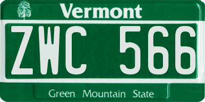 VT license plate ZWC566
