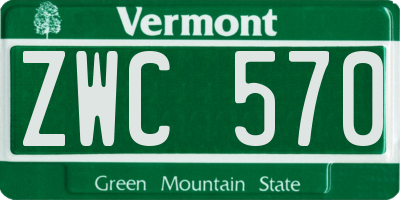 VT license plate ZWC570