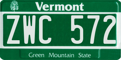 VT license plate ZWC572
